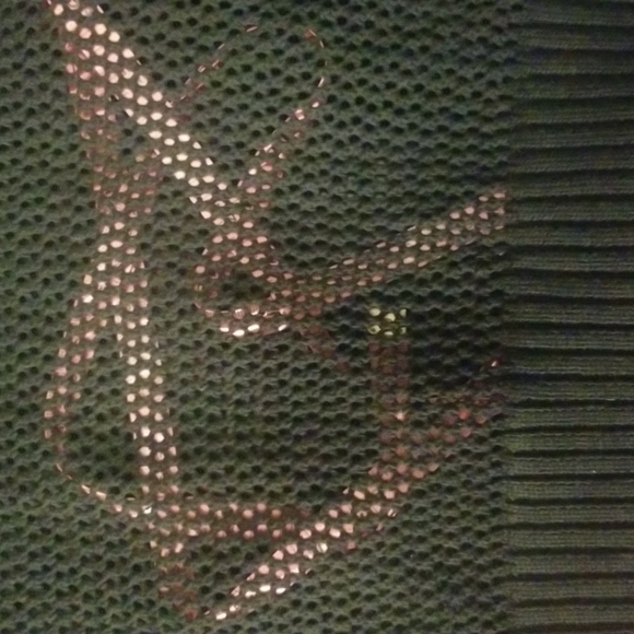 Nordstrom's KERISMA Rica Black Mesh Sheer Top. Earth Tones accent V-Neck - Picture 10 of 15